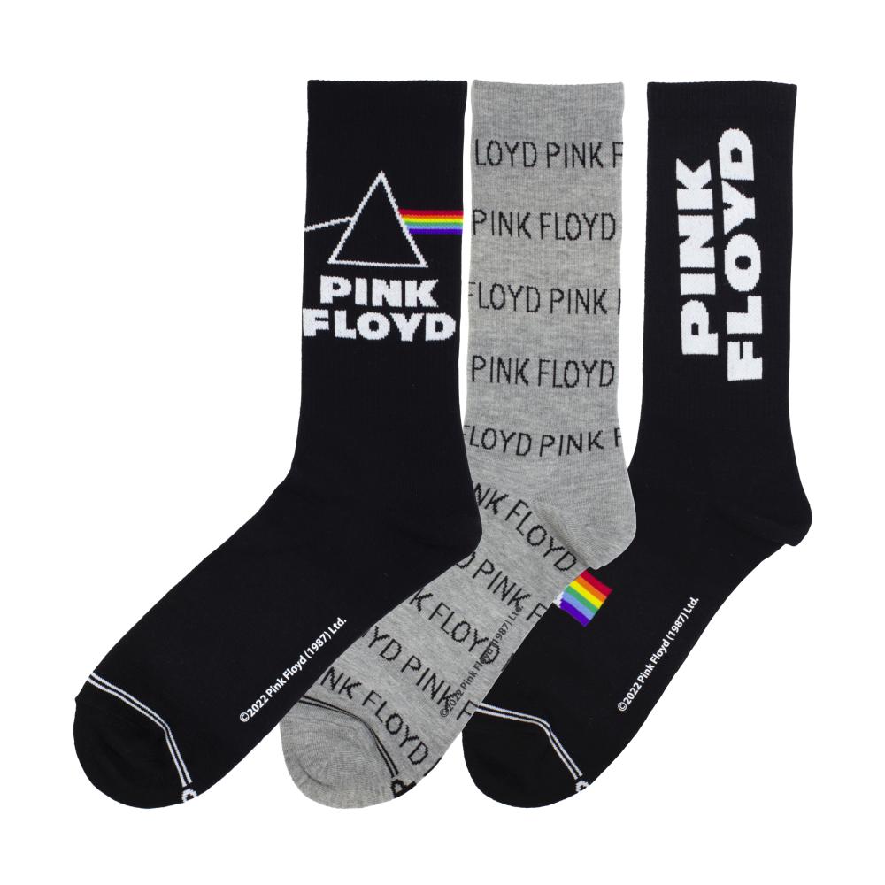Pink Floyd - 3pk Volume Crew Socken - Schwarz/Grau